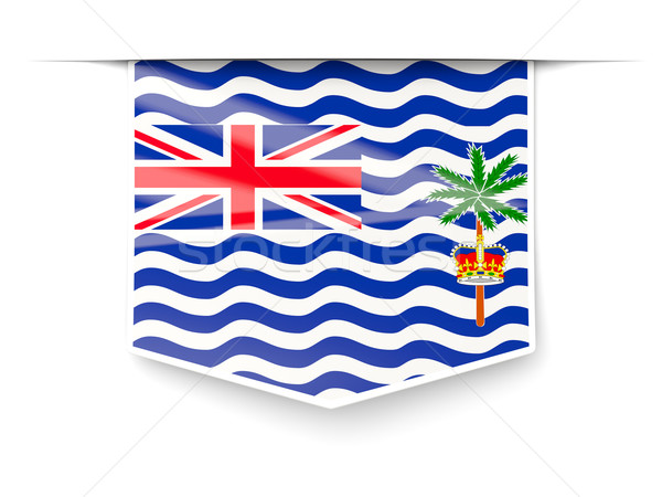 Square label with flag of british indian ocean territory Stock photo © MikhailMishchenko