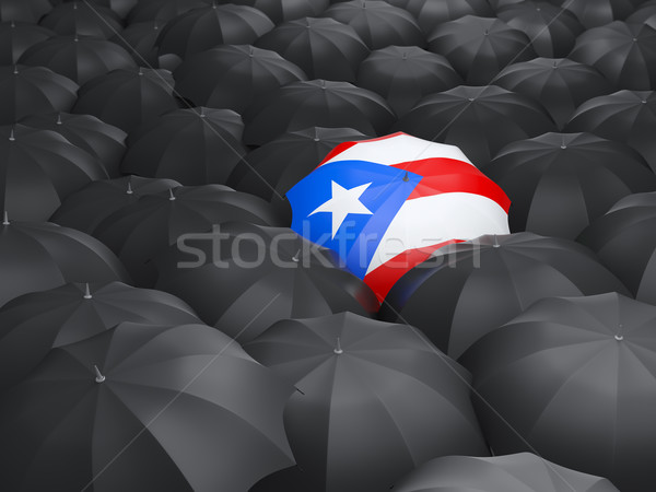 Umbrelă pavilion Puerto Rico negru umbrele călători Imagine de stoc © MikhailMishchenko