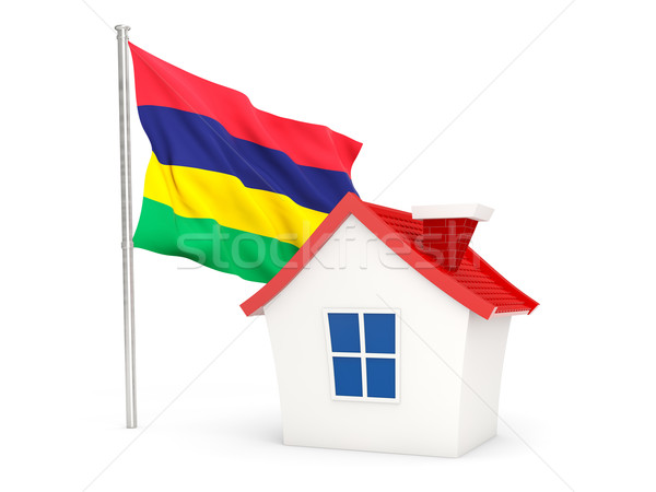 Casa bandiera Mauritius isolato bianco home Foto d'archivio © MikhailMishchenko