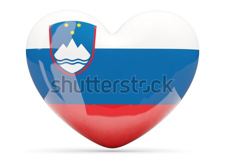Icono bandera Eslovenia signo blanco Foto stock © MikhailMishchenko
