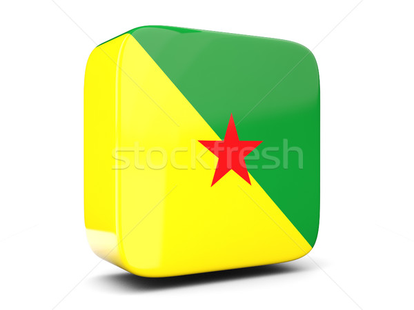 Square icon with flag of french guiana square. 3D illustration Stock photo © MikhailMishchenko