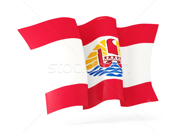 Foto stock: Bandera · francés · polinesia · 3d · aislado