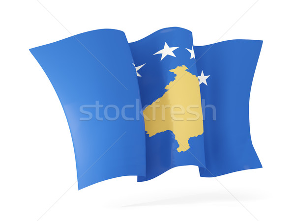 Bayrak Kosova 3d illustration yalıtılmış beyaz Stok fotoğraf © MikhailMishchenko