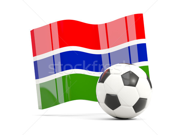 Football with waving flag of gambia isolated on white Stock photo © MikhailMishchenko