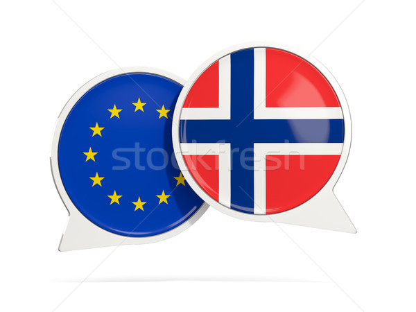 Chat buborékok EU Norvégia izolált fehér Stock fotó © MikhailMishchenko