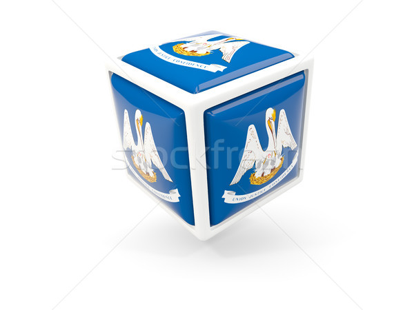 Louisiana bandeira cubo ícone Estados Unidos local Foto stock © MikhailMishchenko