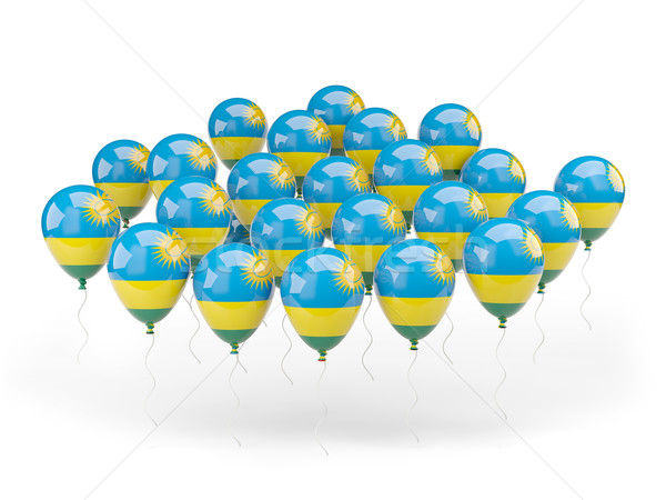 Balony banderą Rwanda odizolowany biały podróży Zdjęcia stock © MikhailMishchenko