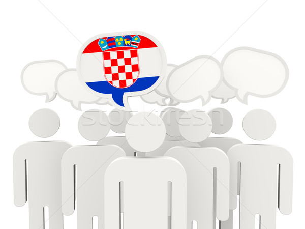 Foto stock: Personas · bandera · Croacia · aislado · blanco · reunión