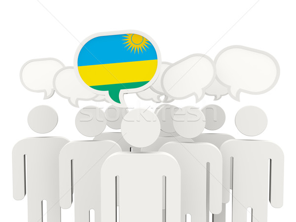 люди флаг Руанда изолированный белый заседание Сток-фото © MikhailMishchenko