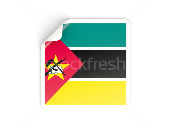 Square sticker with flag of mozambique Stock photo © MikhailMishchenko