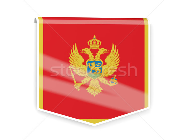 Banderą etykiety Czarnogóra odizolowany biały podpisania Zdjęcia stock © MikhailMishchenko