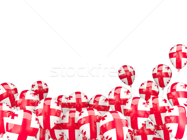 Pływające balony banderą Gruzja odizolowany biały Zdjęcia stock © MikhailMishchenko