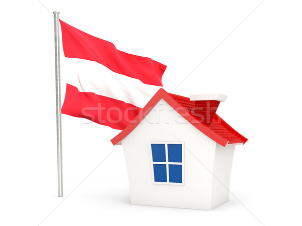 Huis vlag Oostenrijk geïsoleerd witte home Stockfoto © MikhailMishchenko