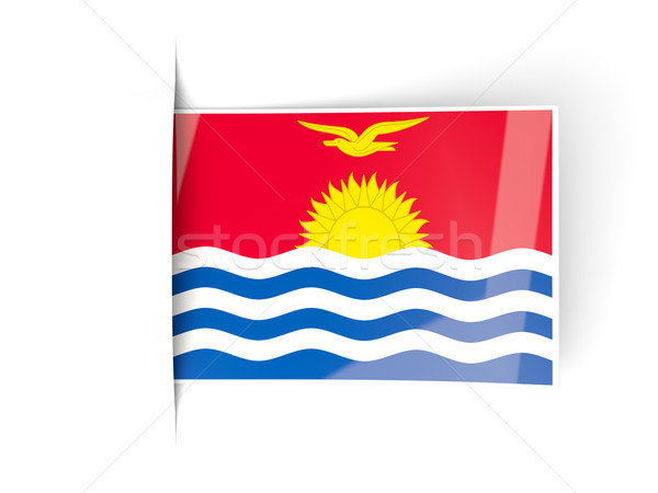 Praça etiqueta bandeira Kiribati isolado branco Foto stock © MikhailMishchenko