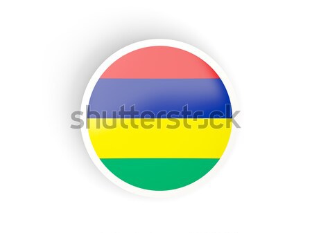 Round sticker with flag of mauritius Stock photo © MikhailMishchenko