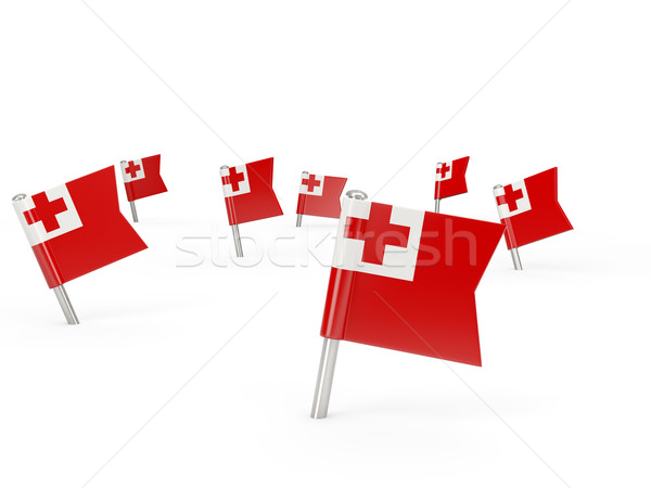 Square pins with flag of tonga Stock photo © MikhailMishchenko