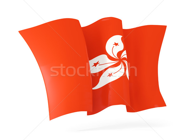 Vlag Hong Kong 3d illustration geïsoleerd witte Stockfoto © MikhailMishchenko