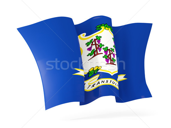 connecticut state flag waving icon close up. United states local Stock photo © MikhailMishchenko