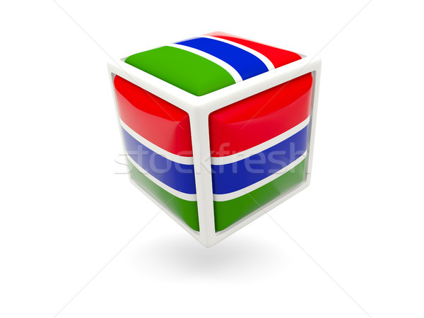 Zászló Gambia kocka ikon izolált fehér Stock fotó © MikhailMishchenko