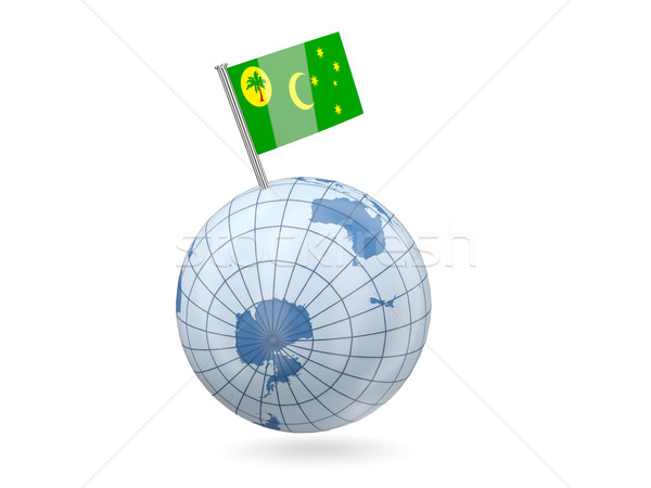 Globe with flag of cocos islands Stock photo © MikhailMishchenko