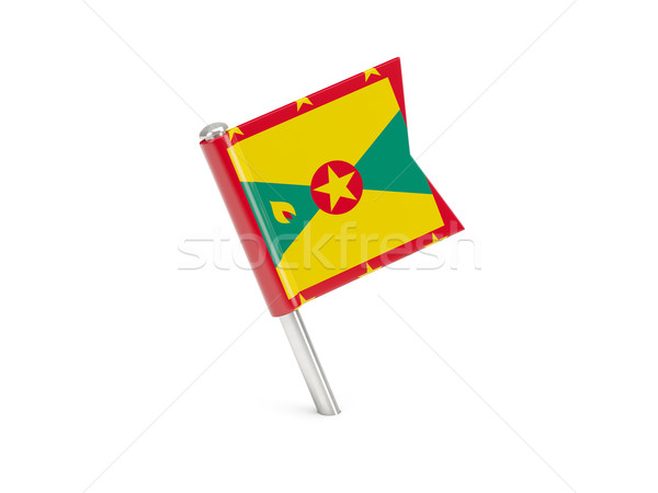 Stockfoto: Vlag · pin · Grenada · geïsoleerd · witte
