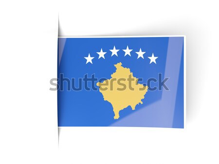 Kare etiket bayrak Kosova yalıtılmış beyaz Stok fotoğraf © MikhailMishchenko