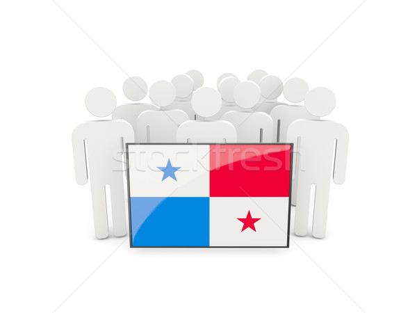 Emberek zászló Panama izolált fehér tömeg Stock fotó © MikhailMishchenko