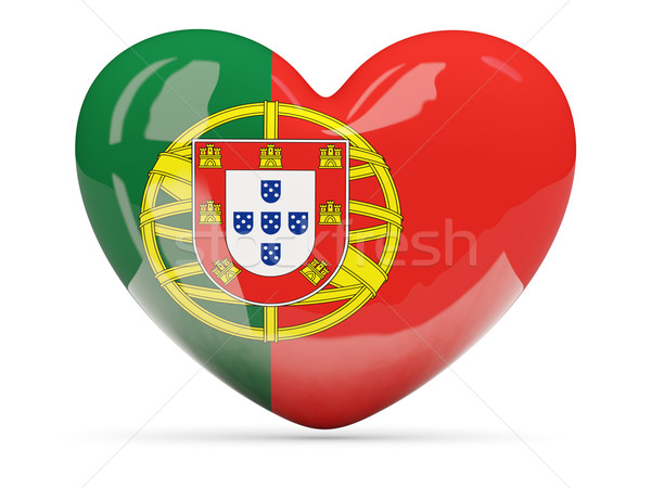 Corazón icono bandera Portugal aislado Foto stock © MikhailMishchenko