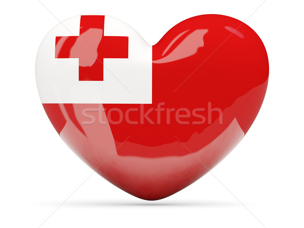 Heart shaped icon with flag of tonga Stock photo © MikhailMishchenko