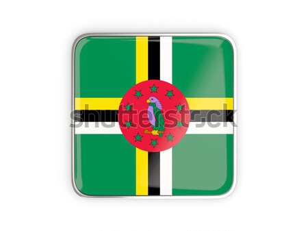 Bandeira etiqueta Dominica isolado branco assinar Foto stock © MikhailMishchenko