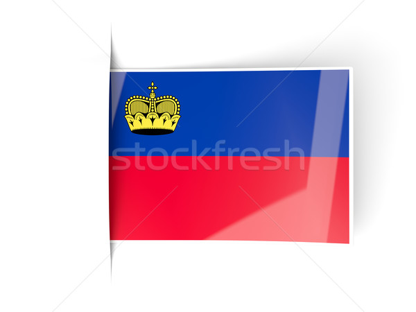 Square label with flag of liechtenstein Stock photo © MikhailMishchenko