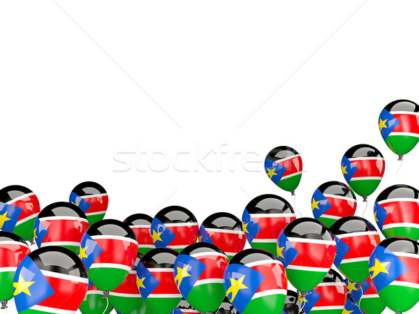 Battenti palloncini bandiera meridionale Sudan isolato Foto d'archivio © MikhailMishchenko