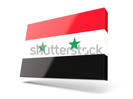Piazza icona bandiera Siria isolato bianco Foto d'archivio © MikhailMishchenko