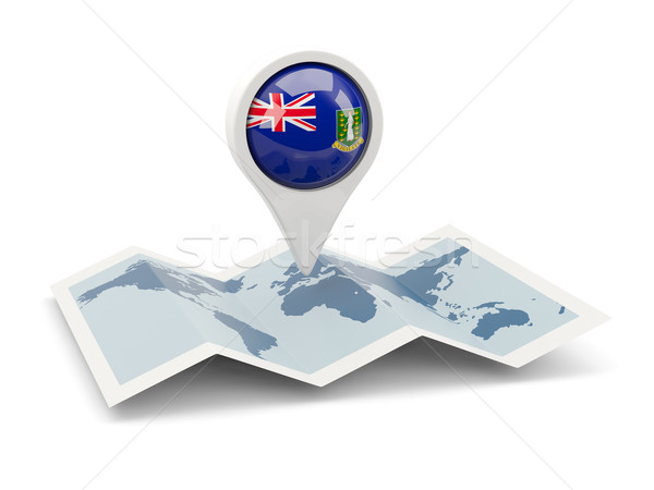 Pin banderą Wyspy Dziewicze brytyjski Pokaż podróży Zdjęcia stock © MikhailMishchenko
