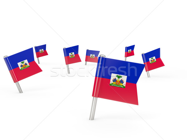 Square pins with flag of haiti Stock photo © MikhailMishchenko