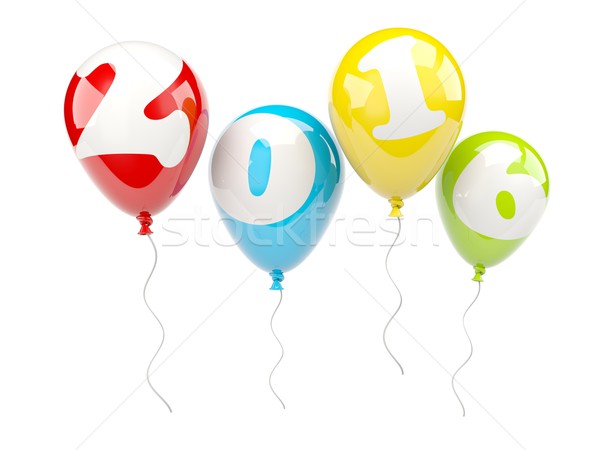 [[stock_photo]]: Air · ballons · 2016 · nouvelle · année · signe