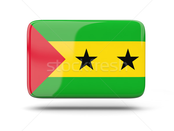 Stock photo: Square icon with flag of sao tome and principe