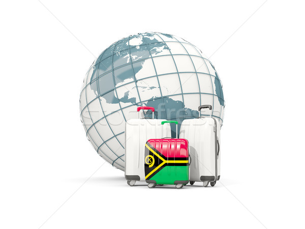 Bagages pavillon trois sacs monde 3d illustration [[stock_photo]] © MikhailMishchenko