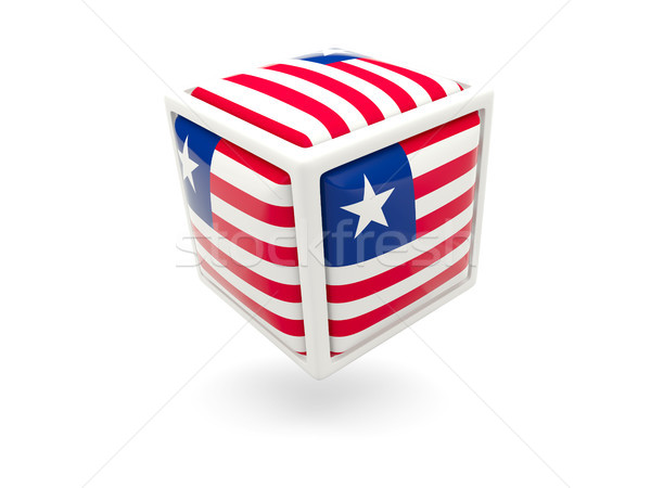 Flag of liberia. Cube icon Stock photo © MikhailMishchenko