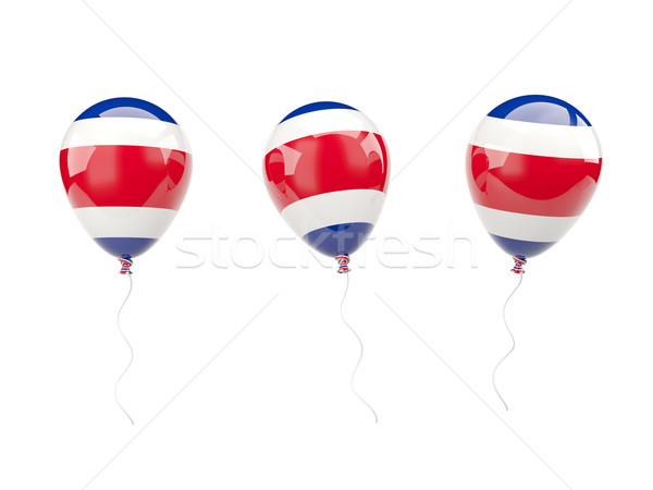 Powietrza balony banderą Kostaryka odizolowany biały Zdjęcia stock © MikhailMishchenko