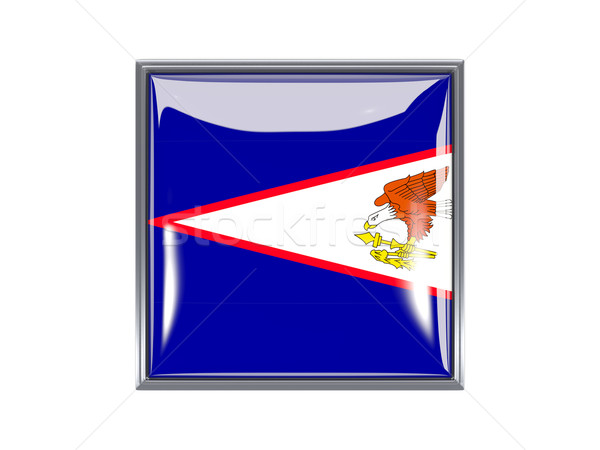 Vierkante icon vlag Amerikaans Samoa metaal frame Stockfoto © MikhailMishchenko