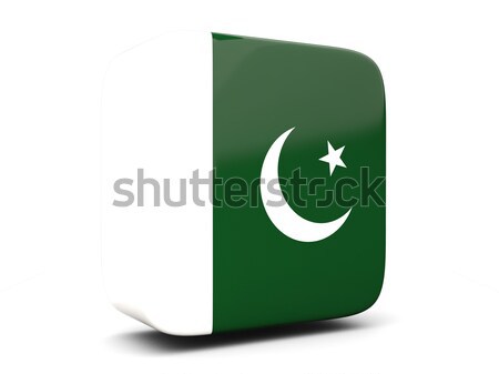 Zászló címke Pakisztán izolált fehér világ Stock fotó © MikhailMishchenko