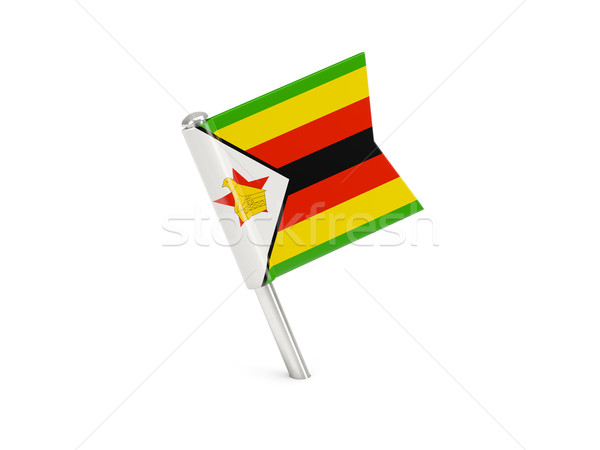 Vlag pin Zimbabwe geïsoleerd witte Stockfoto © MikhailMishchenko