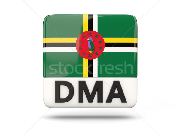 Praça ícone bandeira Dominica iso código Foto stock © MikhailMishchenko