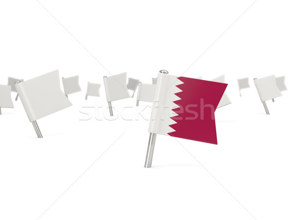 Cuadrados pin bandera Katar aislado blanco Foto stock © MikhailMishchenko