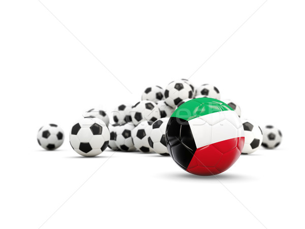 Football with flag of kuwait isolated on white Stock photo © MikhailMishchenko