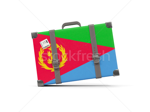 Luggage with flag of eritrea. Suitcase isolated on white Stock photo © MikhailMishchenko