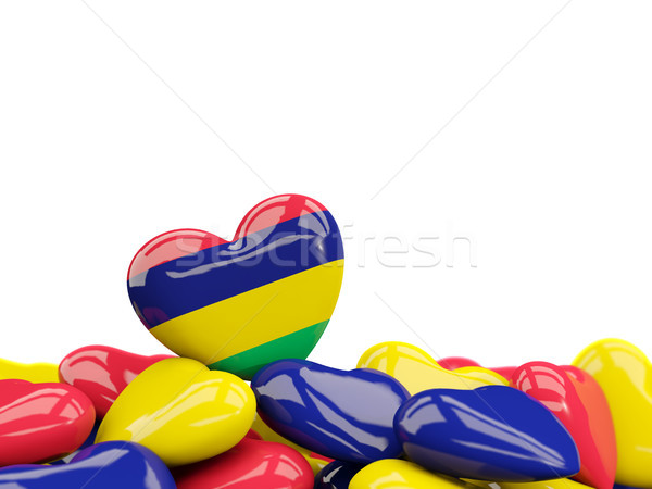 Heart with flag of mauritius Stock photo © MikhailMishchenko
