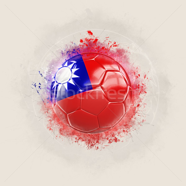 Grunge Fußball Flagge Taiwan 3D-Darstellung Fußball Stock foto © MikhailMishchenko