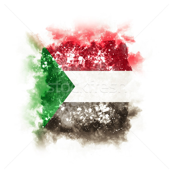 Piazza grunge bandiera Sudan illustrazione 3d retro Foto d'archivio © MikhailMishchenko